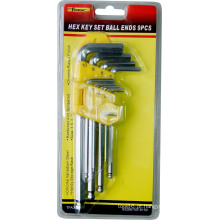 Bola de aço chave 9pcs CRV termina Hex-chave Allen Key Set